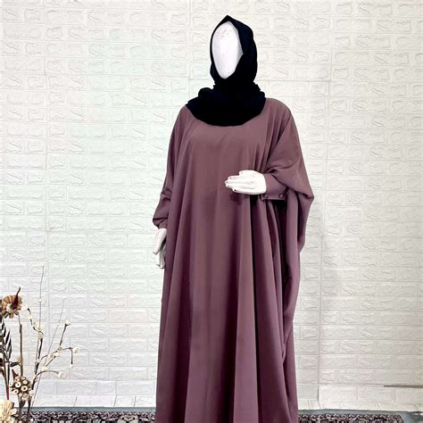 Dusty Mauve Kaftan Abaya With Cuff Buttons – Souq an nisa