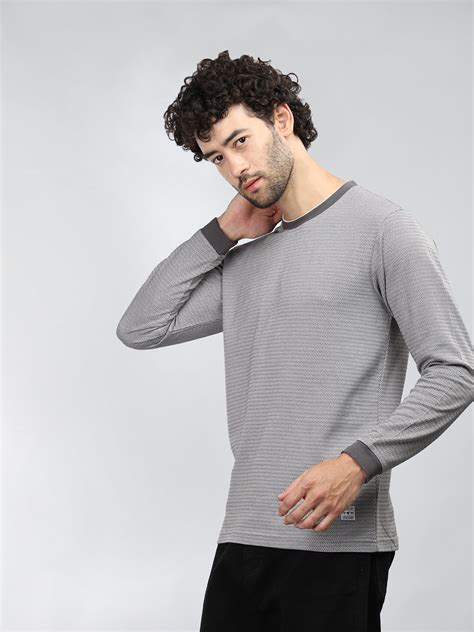 Neva Men Crew Neck Full Sleeves T-shirt Wave pattern – Neva Clothing India