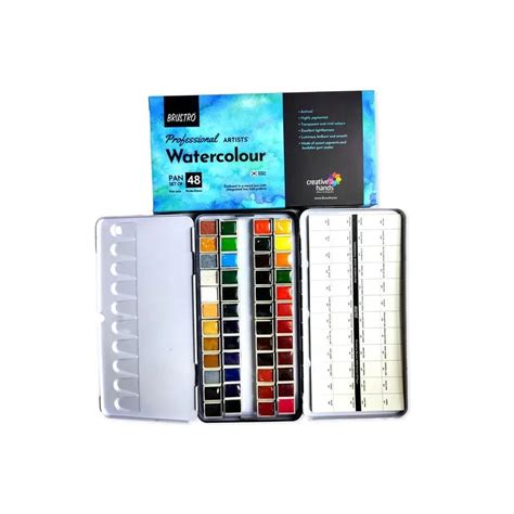 Brustro Professional Artists Watercolour Half pan Set 24 - Canvazo