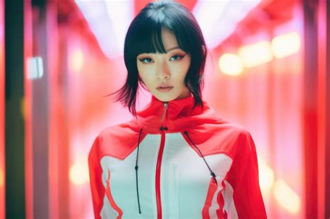 Young asian woman in vintage retro clothing | Premium AI-generated image