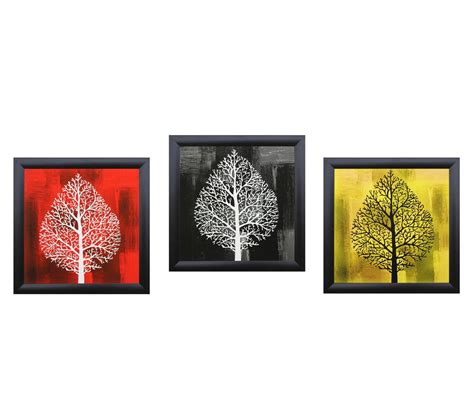 SAF paintings Flower Textured UV Print Painting(Set of 3, 25 cm x 2 cm ...