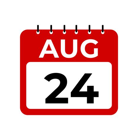 August 24 calendar reminder. August 24 daily calendar icon template ...