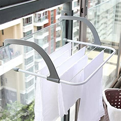 Divik Balcony Towel Drying Rack Stand Foldable Stainless Steel and ...