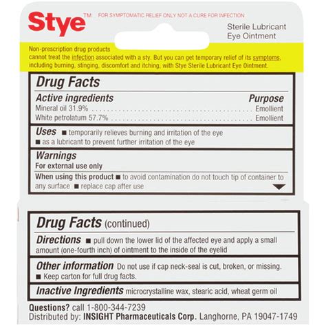 Stye Eye Lubricant Ointment, .125 oz