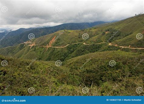 Typical Mountain Road in the Colombian Andes Near San Gil, Colombia ...