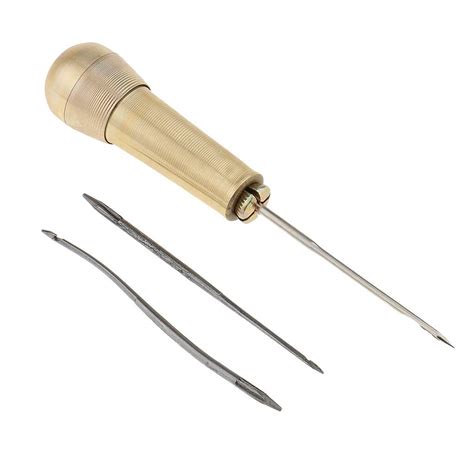 ELEPHANTBOAT® Copper Handle Stitcher with 3 Needles Sewing Awl Hand ...