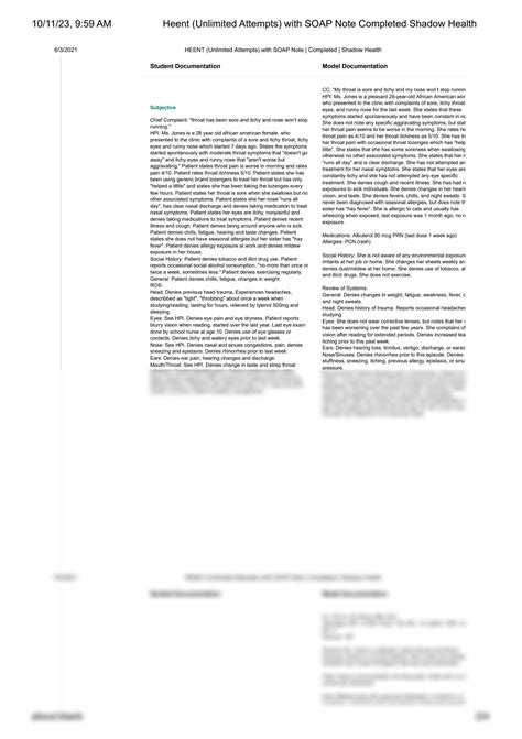 Image result for Heent Soap Note Example