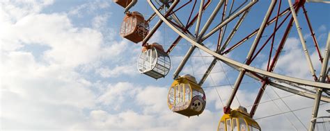 Download wallpaper 2560x1024 ferris wheel, cabins, sky, attraction ...