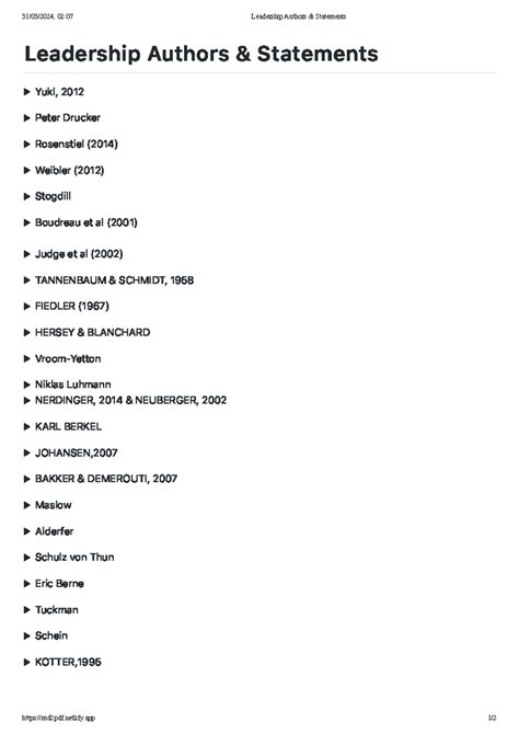 Leadership Authors & Statements - Principles and methodology of ...