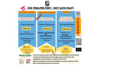 ICS THEATRE FEST ?, New Brunswick Performing Arts Center, 26 October ...