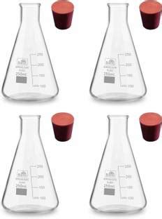 Bello Borosilicate Glass Conical Flask with Cork, Narrow Mouth 250ml ...