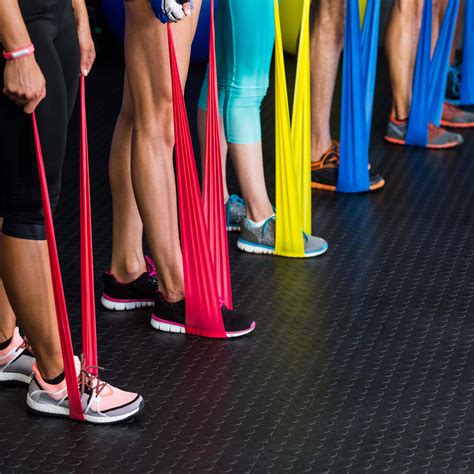 Resistance band workout. Set of 5 Professional Non-Latex exercise bands