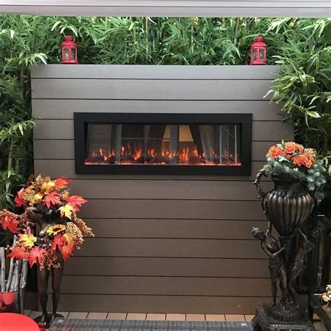 Outdoor Electric Fireplaces | Foter