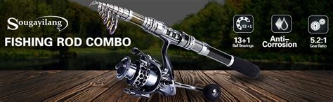 Sougayilang Fishing Rod Combos with Telescopic Fishing Pole Spinning ...