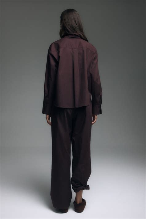 Cotton pyjamas - Dark chocolate brown - Ladies | H&M IN
