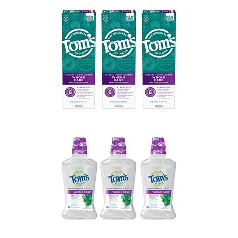 Toms Of Mainenatural Toothpaste And Mouthwash Variety Pack Whole Care ...