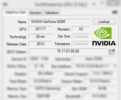 NVIDIA GeForce 820M — Teknik Özellikler