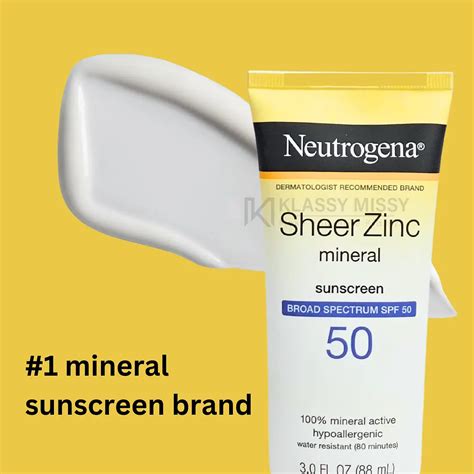 Neutrogena Sheer Zinc Mineral Dry-Touch Sunscreen SPF50