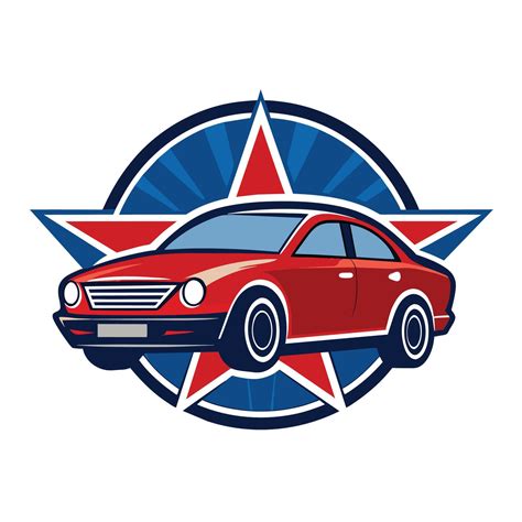 Red Car Logo Design With a Starburst Background 46625682 Vector Art at Vecteezy