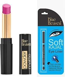 BLUE HEAVEN Powder Matte -Tulip Pink, PM04, 3.5 gm with Soft Kajal ...