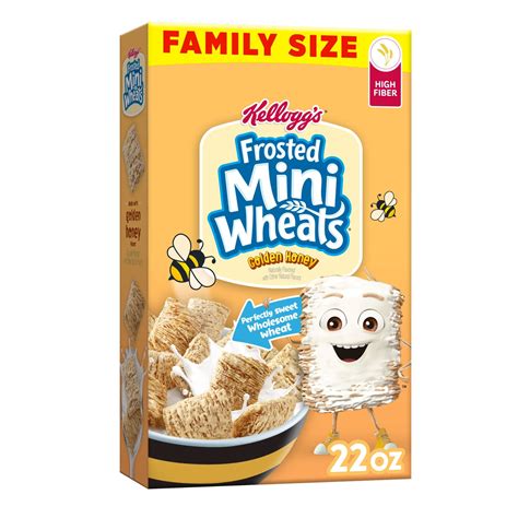 Kellogg's Frosted Mini Wheats Golden Honey Cold Breakfast Cereal, 22 oz ...