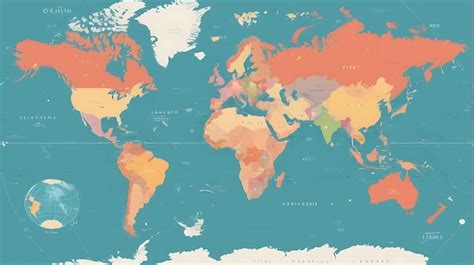 Artistic world map showing countries in pastel colors | Premium AI ...