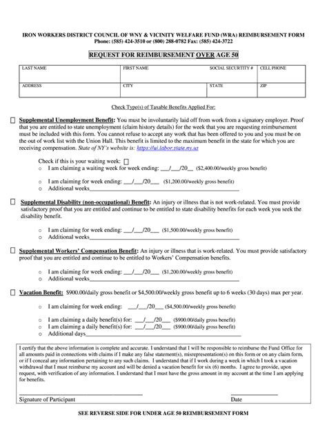 Fillable Online IRON WORKERS DISTRICT COUNCIL OF WNY & VICINITY WELFARE ...