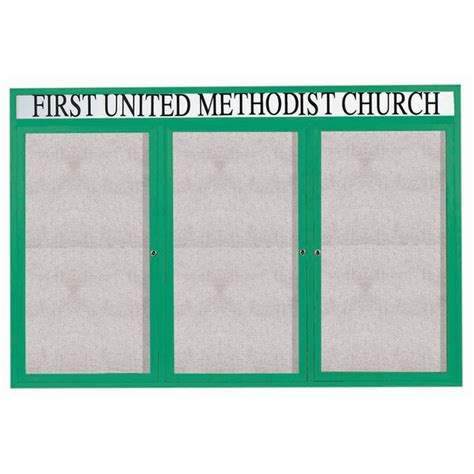 Aarco Outdoor Enclosed Bulletin Board w/ Al Frame Header, Powder Coated ...