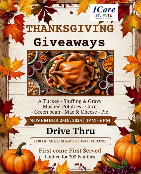 Thanksgiving Turkey Dinner Giveaway, 2330 Dr. MLK Jr. St. S, Saint ...