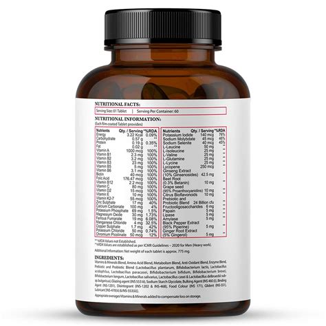 Buy NIRVASA DAILY MULTIVITAMIN TABLETS FOR MEN & WOMEN FOR IMMUNITY ...