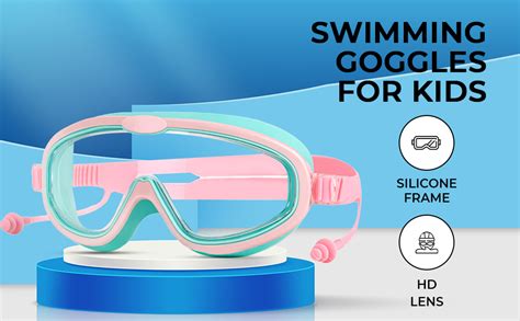 Buy PROBEROS® Swimming Goggles for Kids with Ear Plugs, Big Frame ...