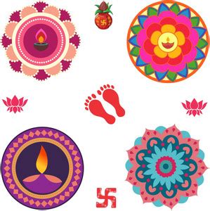 SUDARSHAN STICKER 30 cm Floral Rangoli Sticker for Diwali with Lotus ...