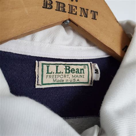 VINTAGE 90S LL BEAN STRIPED RUGBY SHIRT MEN'S MEDIUM... - Depop
