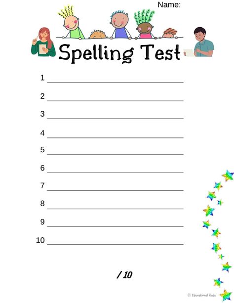 Free Printable Spelling Test Template | Plan Your Year Easily!