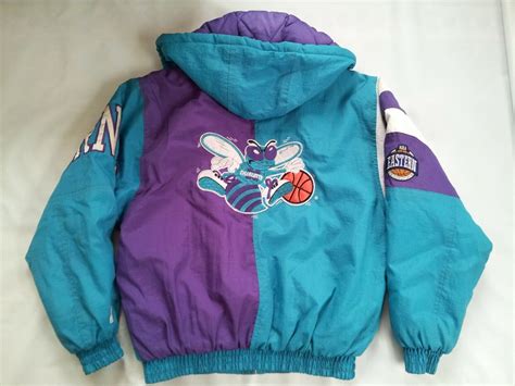 VINTAGE STARTER CHARLOTTE HORNETS FULL ZIPP SPLIT COLOR WITH HOOD ...