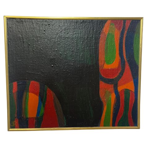 Alfred Russell Painting "Rue Saint Dennis" Abstract Mid-Century Modern 1948-1950 at 1stDibs ...