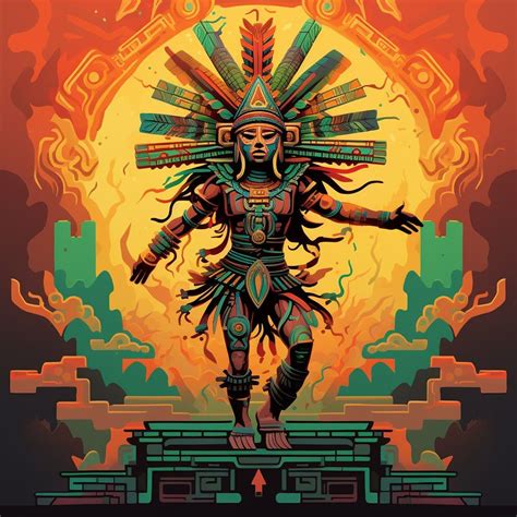 Aztec God of Sun Mayan Wall Art Aztec Digital Print Mythological ...