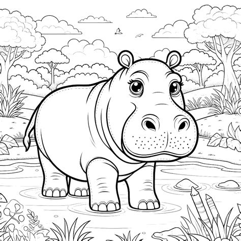 Hippo Coloring Pages
