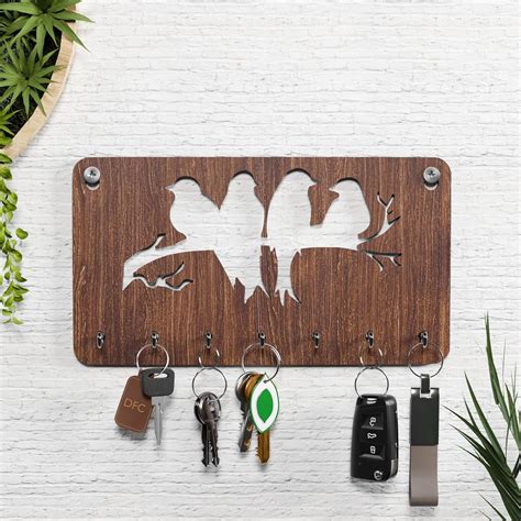 DFC Birch Key Holder for Home | Wooden Key Holder for Wall Key Chain ...