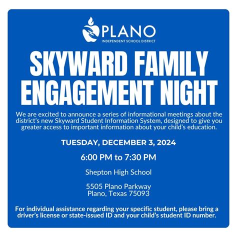 Plano ISD | REMINDER: Join us for our FINAL Skyward Family Engagement ...