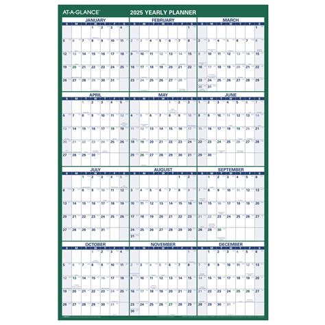 AT-A-GLANCE 2025 Vertical Reversible Erasable Wall Calendar Extra Large ...