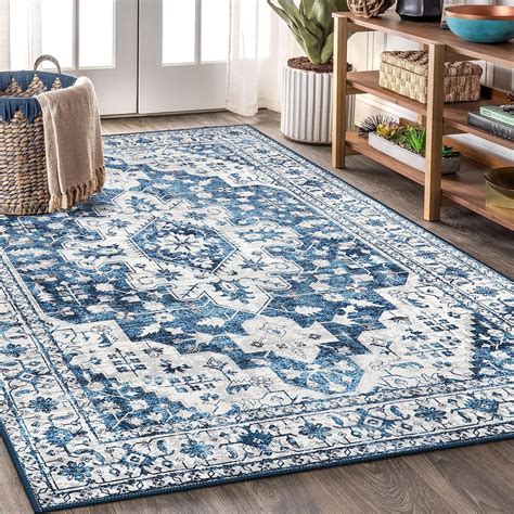 Amazon.com: Moynesa Ultra-Thin Washable Area Rug - 5x7 Blue Rugs for ...
