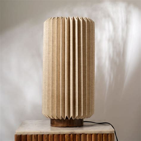 Serenity Table Lamp - bedside desk lamp with Mango Wood Base - FIG Living