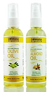 Buy Donnara Organics 100% Pure Olive oil and Sweet Almond oil Badam ...