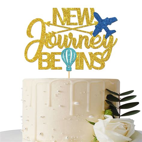 Buy New Journey Begins Cake Topper, Happy Retirement Party Cake ...