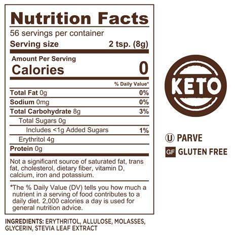 Brown Sugar Nutrition Facts - Printable Nutrition Facts
