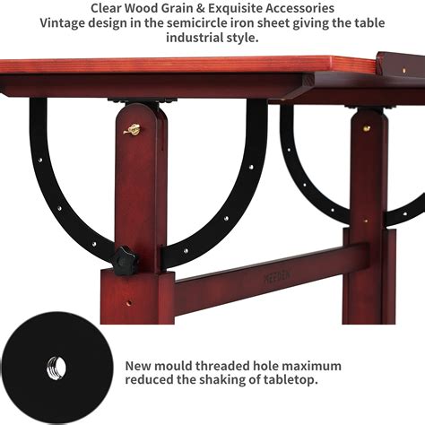 MEEDEN Wood Drafting Table,Artist Drawing table with Height Adjustable ...
