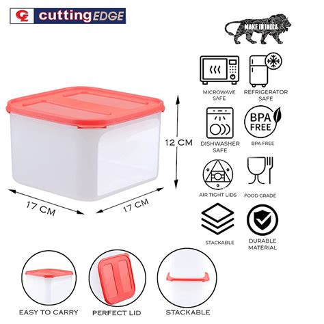 Cutting EDGE Square Modular Air Tight Multi Purpose Storage Container