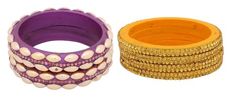 Buy Jaipur Kangan Festive Brass Bangle Set for Women (Size: 2.8, S_45 ...