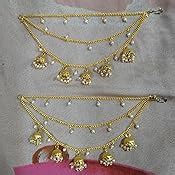 Buy The Luxor Gold Plated Long Chain Jhumki Hair Chain Accessories for ...